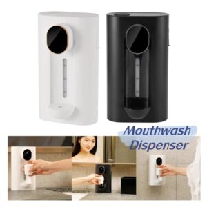 Automatic Mouthwash Dispenser Punch Free Easy To Fill Adjustable Wall Mounted Mouth Wash Dispenser