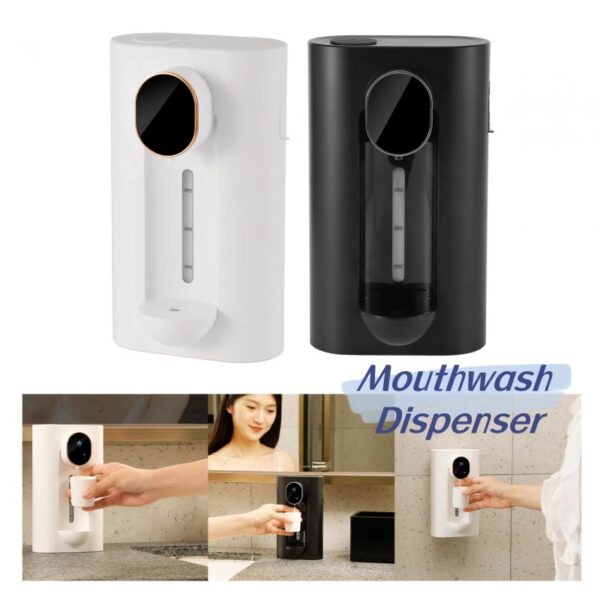 Automatic Mouthwash Dispenser Punch Free Easy To Fill Adjustable Wall Mounted Mouth Wash Dispenser