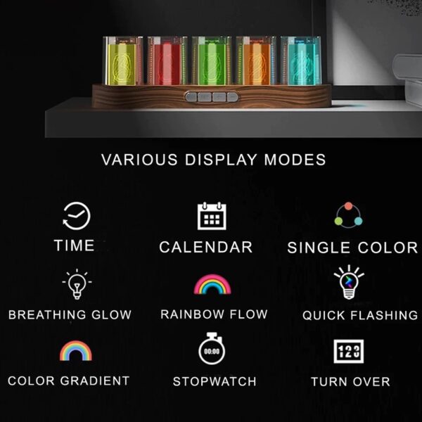 RGB Luminotron Clock Creative Led Electronic Digital Clock Colorful Clock - Image 4