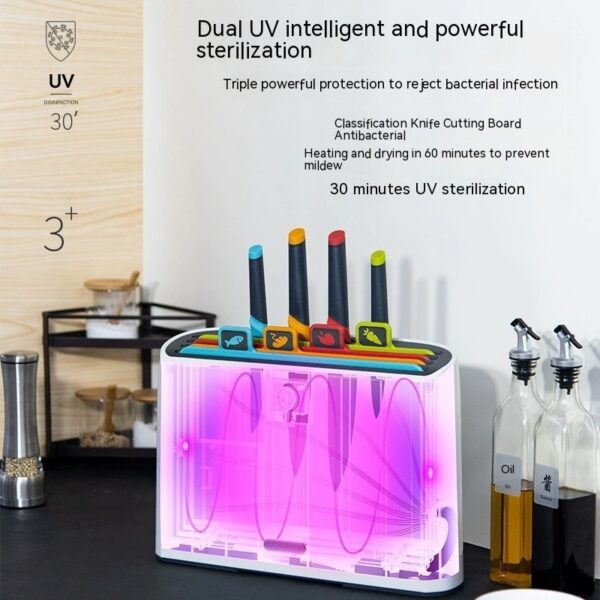 Household Intelligent Drying UV Disinfection Removable And Washable Knife Holder - Image 2